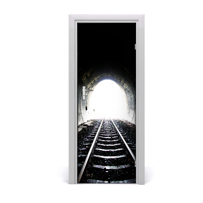 Fototapeta samoprzylepna DRZWI Tunel tory kolejowe