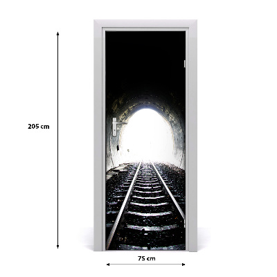 Fototapeta samoprzylepna DRZWI Tunel tory kolejowe