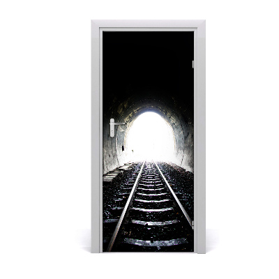 Fototapeta samoprzylepna DRZWI Tunel tory kolejowe
