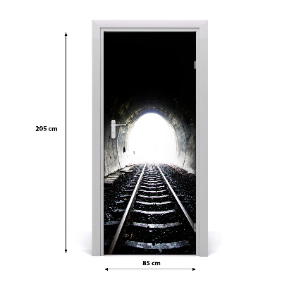 Fototapeta samoprzylepna DRZWI Tunel tory kolejowe
