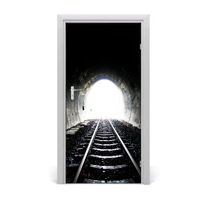 Fototapeta samoprzylepna DRZWI Tunel tory kolejowe