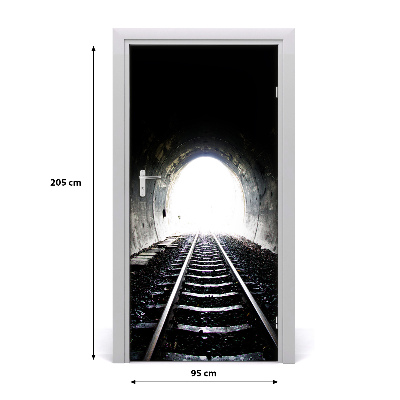 Fototapeta samoprzylepna DRZWI Tunel tory kolejowe