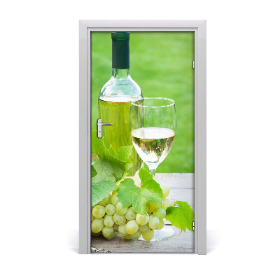 Naklejka na drzwi samoprzylepna Winogrona i wino