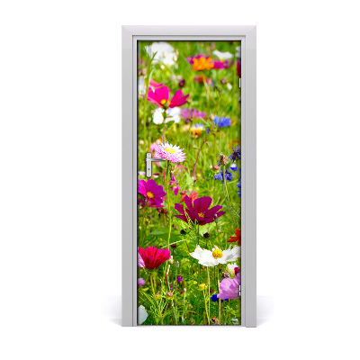 Okleina Naklejka fototapeta na drzwi Polne kwiaty