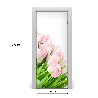 Okleina Naklejka fototapeta na drzwi Różowe tulipany