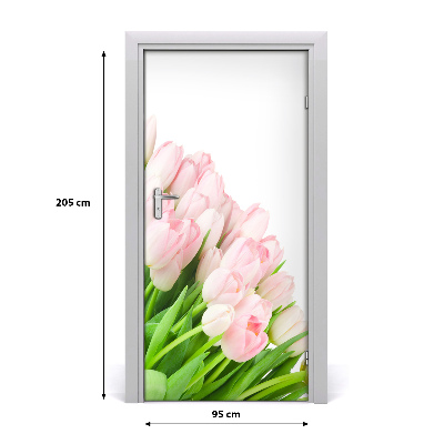 Okleina Naklejka fototapeta na drzwi Różowe tulipany