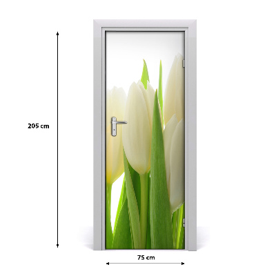 Okleina Naklejka fototapeta na drzwi Białe tulipany