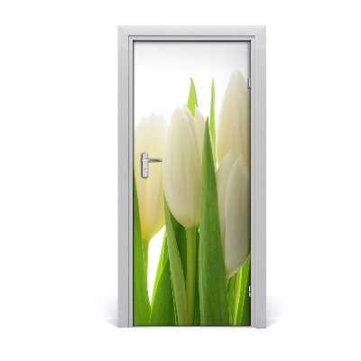 Okleina Naklejka fototapeta na drzwi Białe tulipany