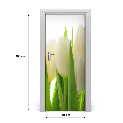 Okleina Naklejka fototapeta na drzwi Białe tulipany