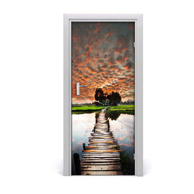 Naklejka fototapeta na drzwi Drewniany most