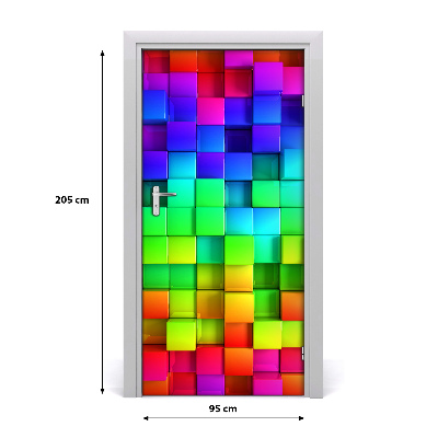 Naklejka samoprzylepna na drzwi Kolorowe pudełka