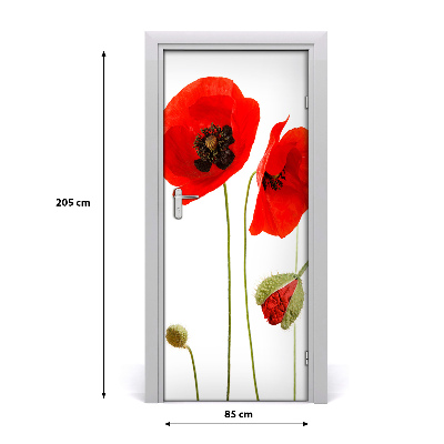 Okleina Naklejka fototapeta na drzwi Polne maki