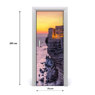 Naklejka fototapeta na drzwi Domy na klifie