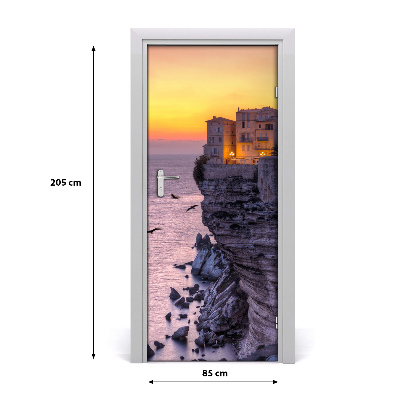 Naklejka fototapeta na drzwi Domy na klifie
