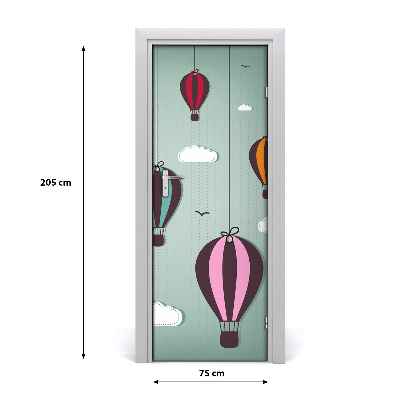 Naklejka samoprzylepna na drzwi Latające balony