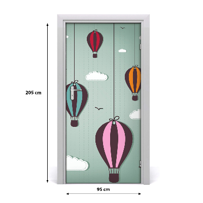 Naklejka samoprzylepna na drzwi Latające balony