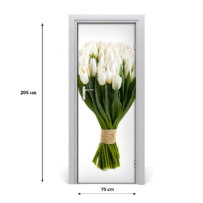 Okleina Naklejka fototapeta na drzwi Białe tulipany