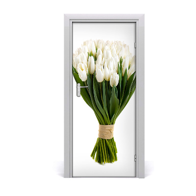 Okleina Naklejka fototapeta na drzwi Białe tulipany