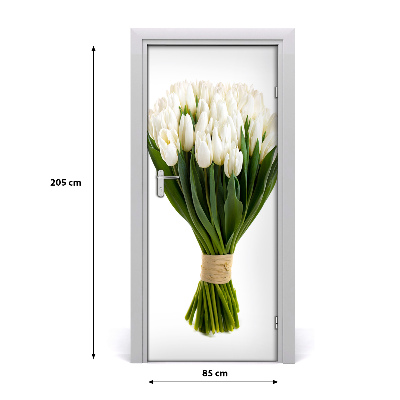 Okleina Naklejka fototapeta na drzwi Białe tulipany