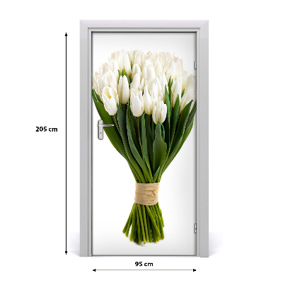 Okleina Naklejka fototapeta na drzwi Białe tulipany