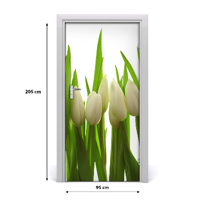 Okleina Naklejka fototapeta na drzwi Białe tulipany