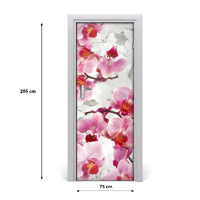 Okleina Naklejka fototapeta na drzwi Różowa orchidea