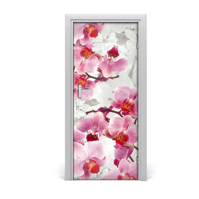Okleina Naklejka fototapeta na drzwi Różowa orchidea