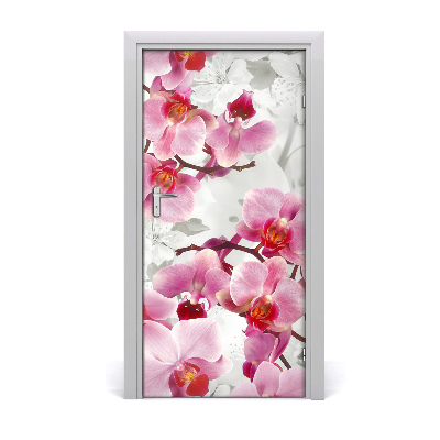 Okleina Naklejka fototapeta na drzwi Różowa orchidea