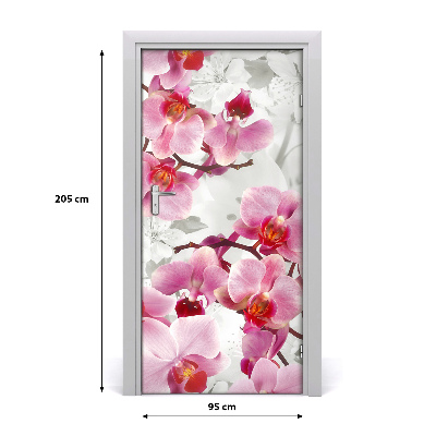 Okleina Naklejka fototapeta na drzwi Różowa orchidea