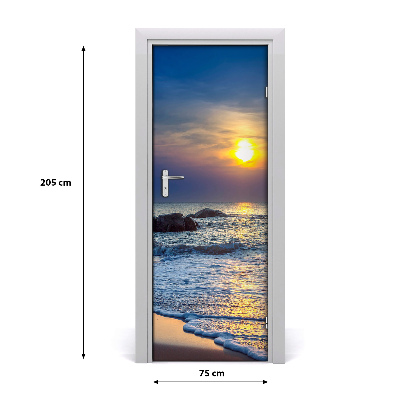 Naklejka fototapeta na drzwi Zachód słońca plaża