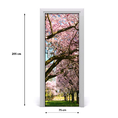 Naklejka fototapeta na drzwi Drzewa wiśni