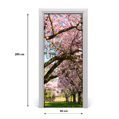 Naklejka fototapeta na drzwi Drzewa wiśni