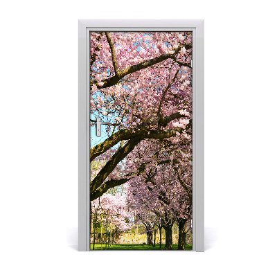 Naklejka fototapeta na drzwi Drzewa wiśni