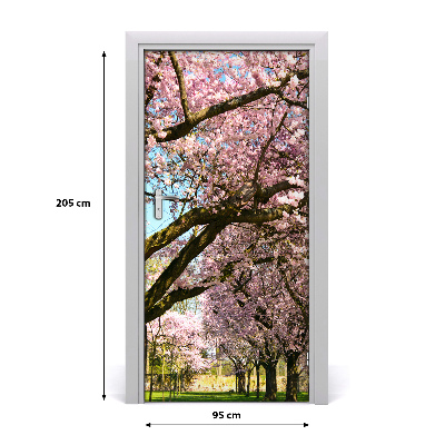 Naklejka fototapeta na drzwi Drzewa wiśni