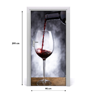 Naklejka na drzwi samoprzylepna Czerwone wino