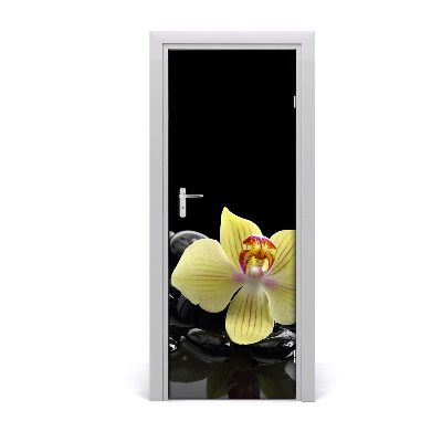 Naklejka samoprzylepna okleina Orchidea i kamienie