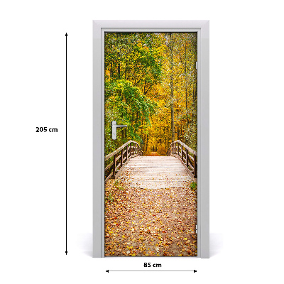 Naklejka fototapeta na drzwi Las jesienią