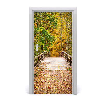 Naklejka fototapeta na drzwi Las jesienią