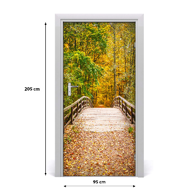 Naklejka fototapeta na drzwi Las jesienią