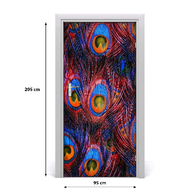 Naklejka fototapeta na drzwi Pawie pióra