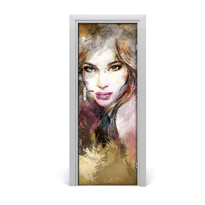 Naklejka samoprzylepna na drzwi Abstrakcja kobieta