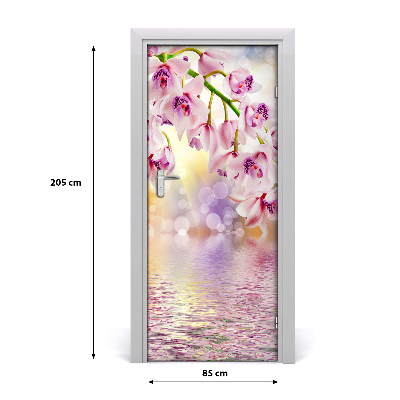 Naklejka samoprzylepna okleina na drzwi Orchidea