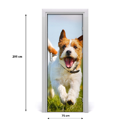 Naklejka samoprzylepna na drzwi Pies Jack Russell