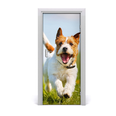 Naklejka samoprzylepna na drzwi Pies Jack Russell