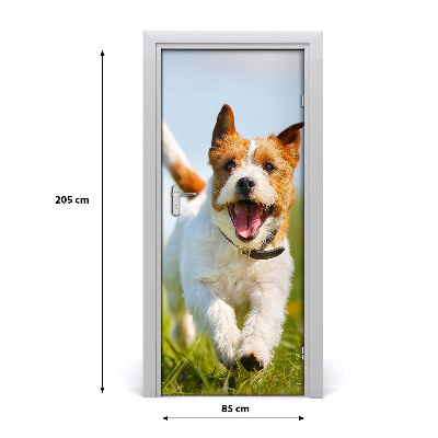 Naklejka samoprzylepna na drzwi Pies Jack Russell