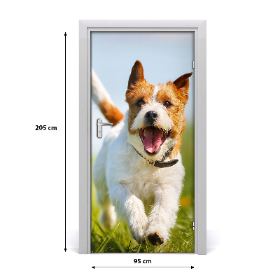 Naklejka samoprzylepna na drzwi Pies Jack Russell