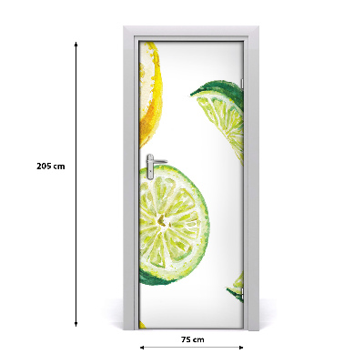 Naklejka na drzwi samoprzylepna Limonki i cytryny
