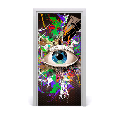 Naklejka samoprzylepna na drzwi Abstrakcja oko