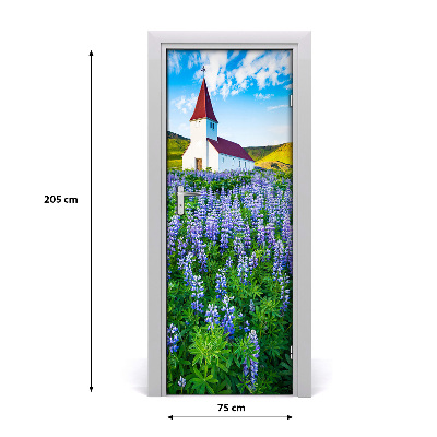 Fototapeta samoprzylepna na drzwi Kościół kwiaty