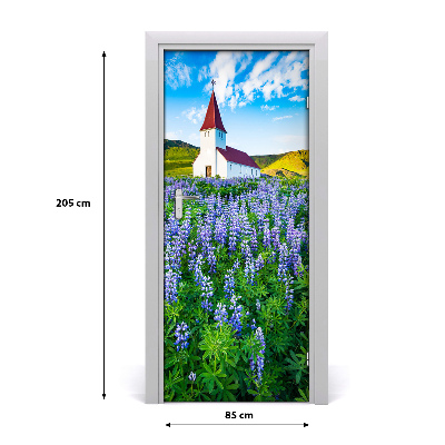 Fototapeta samoprzylepna na drzwi Kościół kwiaty
